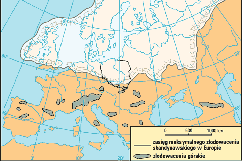 Na ilustracji jest przedstawiony maksymalny zasięg zlodowacenia skandynawskiego w Europie